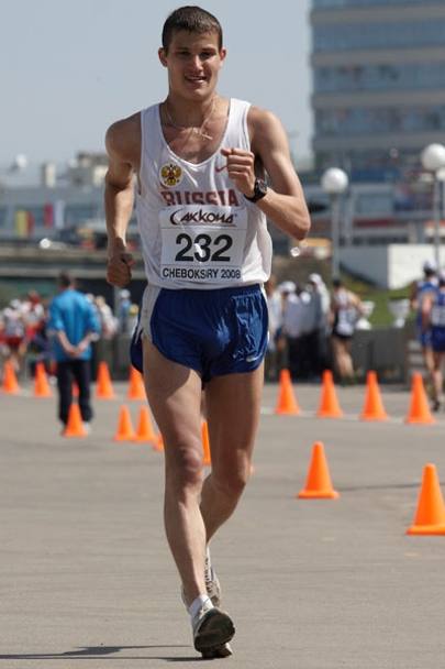 20km di marcia: l’allora 22enne Vladimir Kanaykin al meeting di Saransk 2007 ha firmato il record mondiale e continentale della specialità con il crono di 1h17’16”. Getty Images
